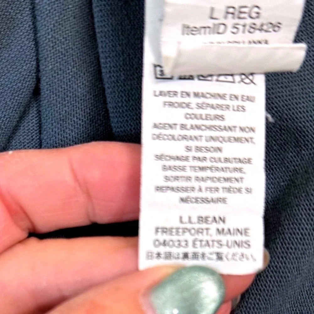 Vintage L.L. Bean Faded SteelBlue Rugged Apparel Graphic LongSleeve Tee Mens L